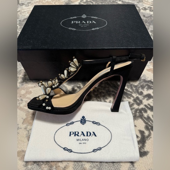 Prada Satin Beaded Stiletto - Picture 4 of 9